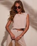 Carissa Cap Sleeve Linen Top