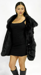 Cascade Faux Fur Coat Black
