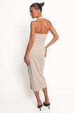 Sylvan Halter Midi Dress Stone