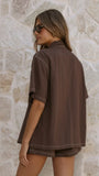 Olivia Shirt and Shorts Set Chocolate