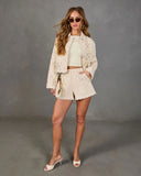 Softly Wandering Eyelet Scallop Trim Jacket
