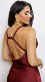 Lustra Satin Maxi Dress Brick