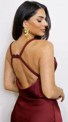 Lustra Satin Maxi Dress Brick