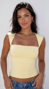 Sutton Square Neck Butter Soft Top Light Yellow