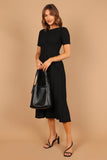 Audrina Knit Midi Dress Black