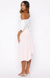 Sending My Love Asymmetric Midi Skirt Pink