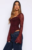 Midnight Rose Long Sleeve Bustier Wine