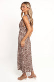 Solange Maxi Dress Chocolate Brown Print