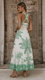 Sella Maxi Dress Sage Palm Print