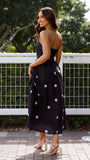 Tahlia Midi Dress Black Polka Print