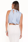 Cinzia One Shoulder Top Blue