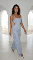 Brixton Denim Cutout Jumpsuit Blue