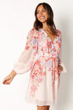 Hattie Long Sleeve Mini Dress Pink Floral