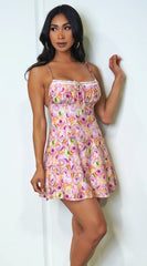 Amira Floral Mini Dress Pink