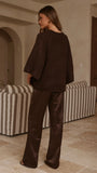 Paisley V Neck Knit Chocolate