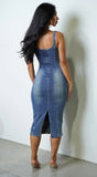 Vickita Denim Midi Dress Blue