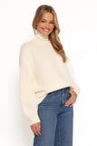 Kelso Flower Embroidery Knit Sweater Cream