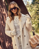 Corvelle Faux Suede Sherpa Trim Coat