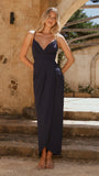 Charlotte Draped Maxi Dress Navy