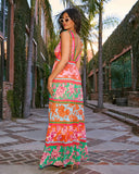 Wander On Floral Colorblock Maxi Dress
