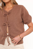Koskie Tie Knit Top Chocolate