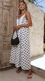 Dimmi Maxi Dress White Black Spot