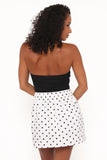 Luna Mini Skirt White Polka Dot