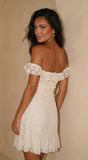 Heirloom Lace Mini Dress Cream White