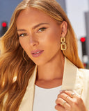 Saundra Square Link Doorknocker Earrings