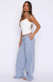 The Sweetest Love Drawstring Pants Blue Navy Stripe