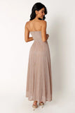 Farley Strapless Maxi Dress Rose Gold Stripe