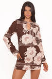 Marylon Mini Dress Brown Floral