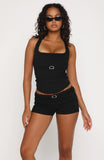 Its All Over Halter Top Black