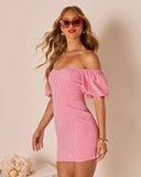 Palomino Gingham Puff Sleeve Mini Dress