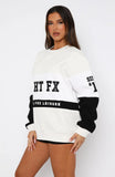 Latest And Greatest Oversized Sweater Grey Marle Black