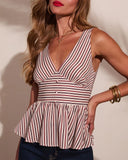 Sunlit Heritage Striped Peplum Top