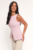 Milani Bow Knitted Top Light Pink