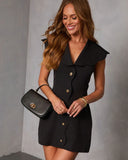 Mariner Society Scallop Collar Mini Shirt Dress
