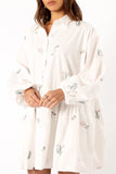 Daisy Long Sleeve Mini Dress White Floral