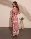 Carlea Abstract Print Waist Tie Jumpsuit