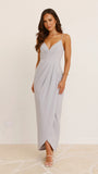 Charlotte Draped Maxi Dress Silver