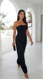 Elarya Tube Wide Leg Jumpsuit Black
