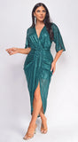 Uma Sequin Midi Dress Green