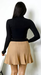 Solana Pleated Mini Skirt Beige