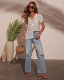 Mistie Abstract Button Down Top
