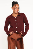 Thelma Trumpet Sleeve Cardigan Cabernet