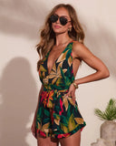 Coastline Crush Printed Wrap Tie Romper