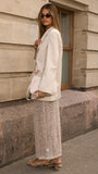 Verlo Sequins Maxi Skirt Beige
