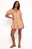 Carina Striped Romper Terracotta Stripe