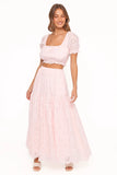 Angelina Skirt Set Pink Broiderie